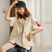 唐狮秋冬款宽松工装马甲女ins潮韩版外穿百搭外套学生上衣