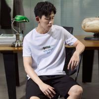 夏季款短袖T恤男纯棉圆领半袖上衣学生港风...