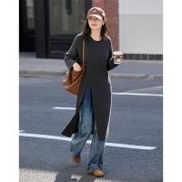 德玛纳红色针织连衣裙女冬季新款时尚风宽松...