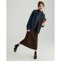 德玛纳牛仔衬衫女新款秋季气质法式上衣长袖...