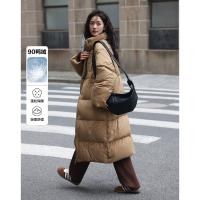 【温暖浅棕】2024冬季款立领设计长款面...