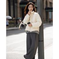 【简约米白短外套】2024冬款时髦立领扣...