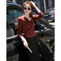 【法韵都市】秋季气质名媛不对称斜领褶皱修...