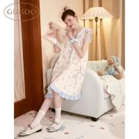Gukoo/果壳睡裙女春夏小兔子满印新款可爱纯棉女士家居服睡裙B