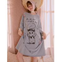 Gukoo/果壳长袖睡衣春夏艾丝乐小兔联名新款纯棉女士家居服睡裙A