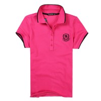 夏装 唐狮正品女纯色休闲翻领短袖POLO...