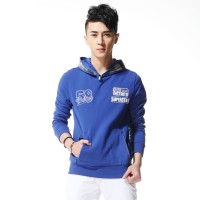 春装 唐狮字母贴花男士连帽纯色卫衣外套 ...