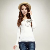 春装 唐狮女素色弹力T恤H748 #61...