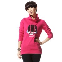 春装 唐狮女士萌系日式卡通印花立领针织卫...