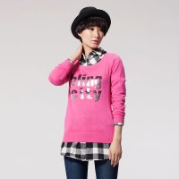 春装 唐狮女圆领绣珠片毛衫 #11212...