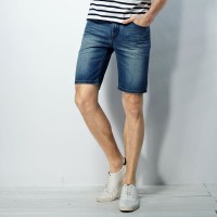 夏装 唐狮正品男怀旧基本牛仔中裤#614...