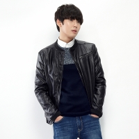 唐狮2014秋新款正品皮衣 男基本立领P...